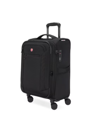 SWISSGEAR Stride Expandable Carry-on Spinner Luggage with TSA Lock, 8 Wheels, Black