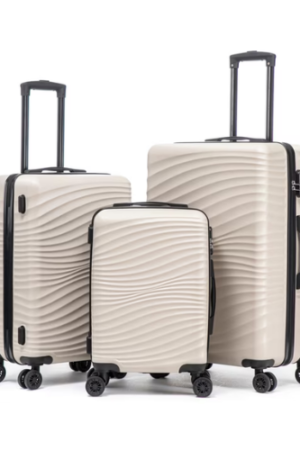 Rosamo Luggage Sets 3 Piece, HardsideTravel Suitcase with Spinner Wheels 20/24/28" , Carry on Luggage with TSA Lock(Beige)