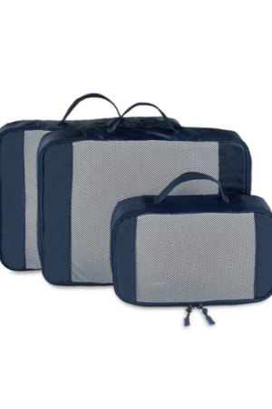 Protege 3-Piece Durable Packing Cubes Set with Mesh, Blue