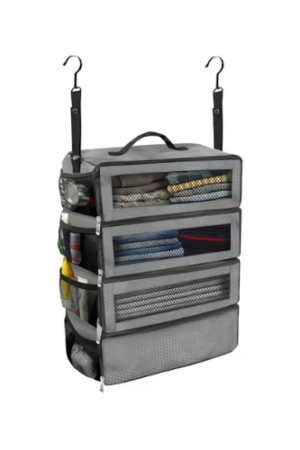 GASTROPOD Suitcase Organizer, Travel Luggage Organizer Portable Hanging Travel Shelves Collapsible Hanging Packing Cubes for Carry-on Suitcase