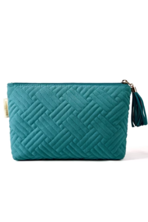BAGSMART Makeup Bag Small Cosmetic Pouch Toiletry Bag Travel Organizer Case for Lipsticks Electonic Accessories, Waterproof, Portable, Multifunction, Women and Girls, Teal