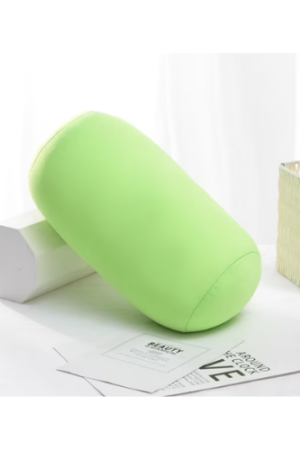 Cuoff Microbead Bolster Tube Pillow Travel Essentials Squishy Roll Body Cushion Cylinder Bean Bag Throw Pillow Neck Arm Back Support for Plane Car Travel Recliner Sleeping Home Gift 12x6 in (Green)