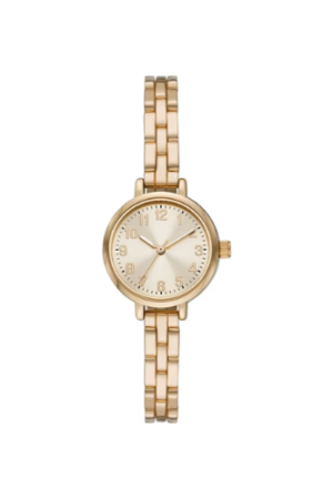 Time & Tru Women's Wrist Watch: Gold Tone Bracelet Watch (FMDOTT076)