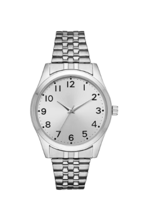GEORGE Men's Watch: Silvertone Case, Silver Easy Read Dial, Silvertone Expansion Band (FMDOGE024)