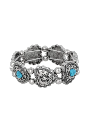 Jessica Simpson Women's Faux Turquoise Heart Stretch Bracelet