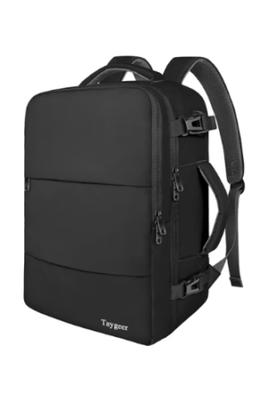 Taygeer Travel Laptop Backpack for Women Men, 35L Carry on Luggage Backpacks with Shoe Pouch,Black