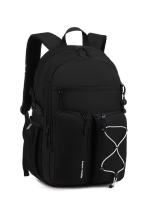 Smicure Travel Backpack for Men and Women, Water Resistant College Bookbag, Lightweight School Carry On Back Pack,black