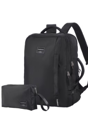 Travelhouse Travel Backpack for Men & Women Hiking Outdoor Carry On with Packing Cubes（Black）
