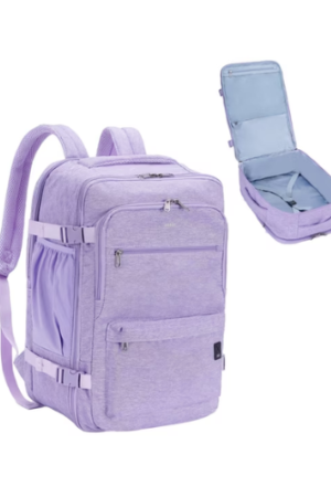 Business Travel Backpack Fits 17 Inch Laptop for Personal Item Bag 18x14x8 Clamshell Opening Carry on Laptop Backpack for Men with Wet Pocket, Purple