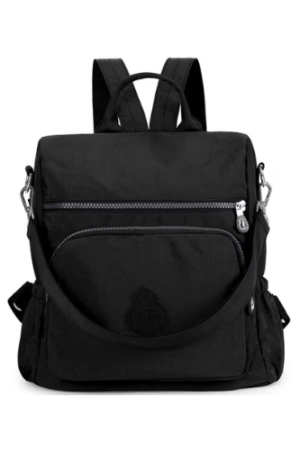 Deago Small Nylon Travel Backpack Purse Waterproof Shoulder Bag Casual Lightweight Daypack for Women (Black)