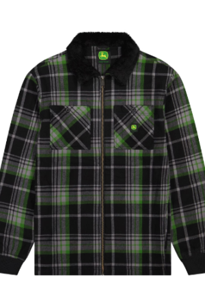John Deere Men’s Flannel Sherpa Bonded Full Zip Jacket, Sizes S-3XL
