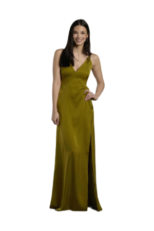 David’s Bridal, The Edit by DB Studio Women's Formal Plunge Seamed Slim A-Line Dress