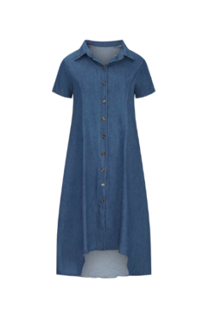 Blmnix Dress for Women Fit & Flare Denim Dress Button Down Dress