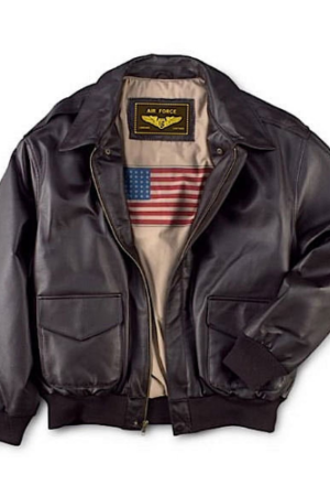Landing Leathers Mens Air Force A-2 Leather Flight Bomber Jacket (Regular & Tall)