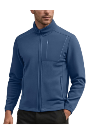 GuangCheng Mens Fleece Jackets Full Zip Stand Collar Casual Outerwear Coats with Chest Zipper Pockets,Blue,XS