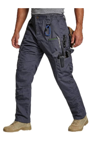 Wantdo Men's Cargo Pants Durable Work Pants Breathable Hiking Pants with 8 Pockets Charcoal 34x30
