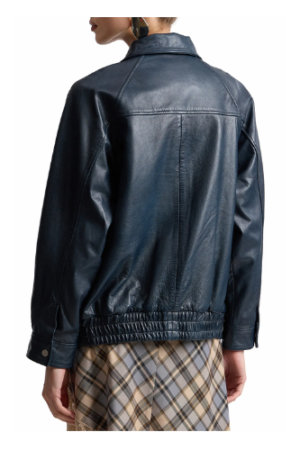 Oversize Leather Bomber Jacket