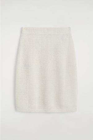 TEXTURED KNITTED COTTON MINISKIRT
