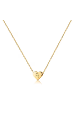 Turandoss 14K Gold Plated Dainty Tiny Heart Initial Pendant Necklace for Women Girls Kids Letter A-Z Jewelry Personalized Birthday Gifts Gifts for Women Teen Girls Her