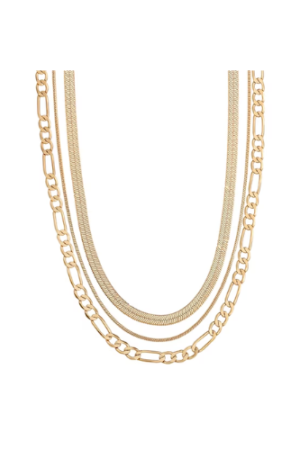 Believe by Brilliance - Women's 14kt Gold Flash Plated Triple Layer Necklace Set